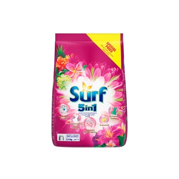 Surf 5In1 Jasmine & Fresh Flowers Semi-Automatic Laundry Powder Soap 2.4kg