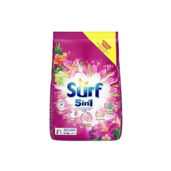Surf 5In1 Jasmine & Fresh Flowers Automatic Laundry Powder Soap 2.4kg